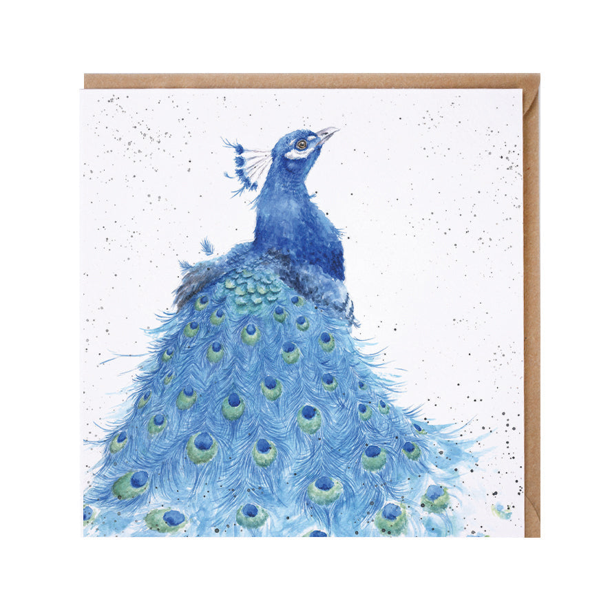 Wrendale Designs card Country Set TAIL ENVY peacock