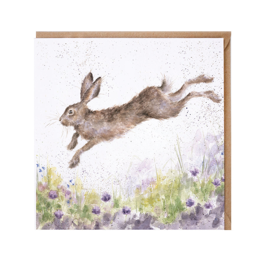 Wrendale Designs card Country Set IN FLIGHT hare