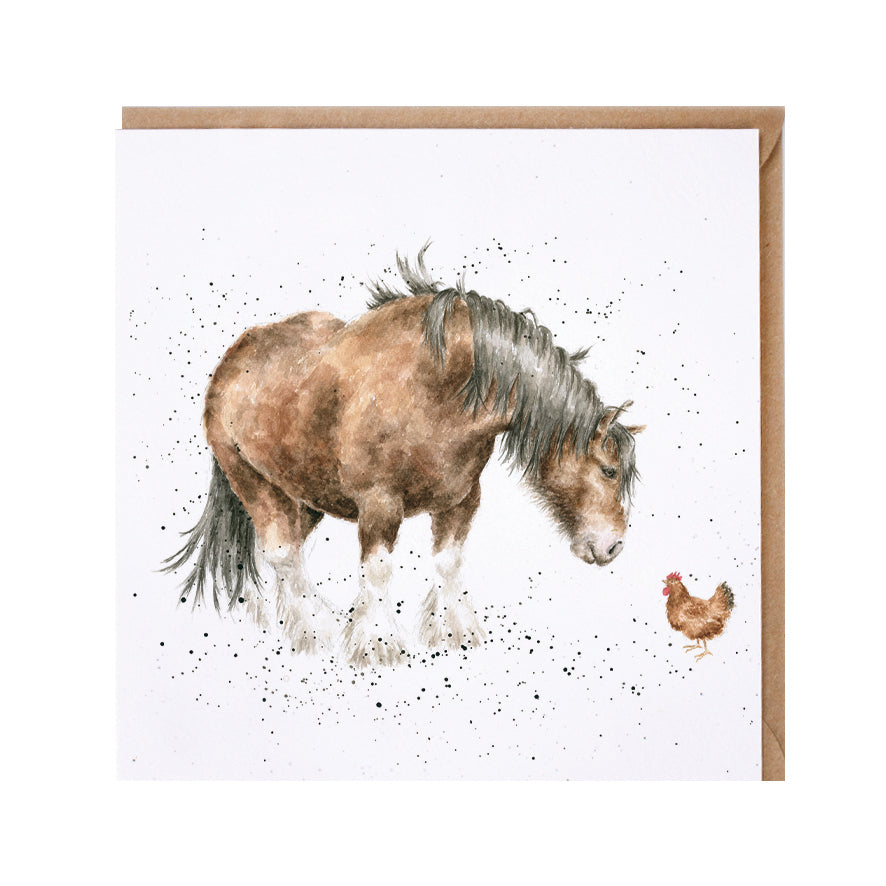 Wrendale Designs card Country Set FARMYARD FRIENDS horse hen