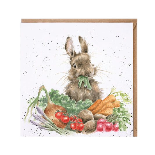 Wrendale Designs card Country Set GROW YOUR OWN rabbit vegetables