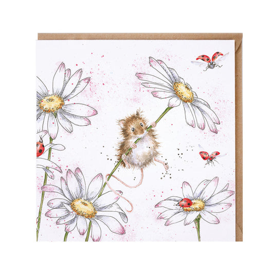 Wrendale Designs card Country Set OOPS A DAISY mouse daisies