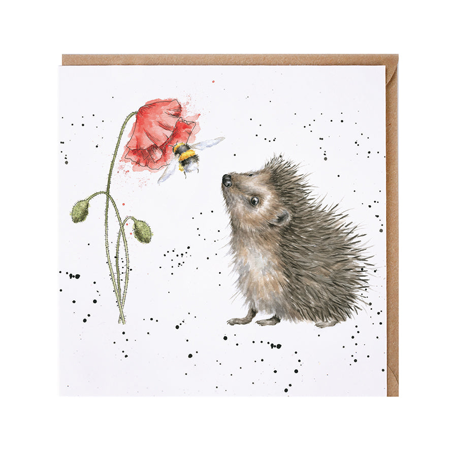 Wrendale Designs card Country Set BUSY AS A BEE hedgehog bee