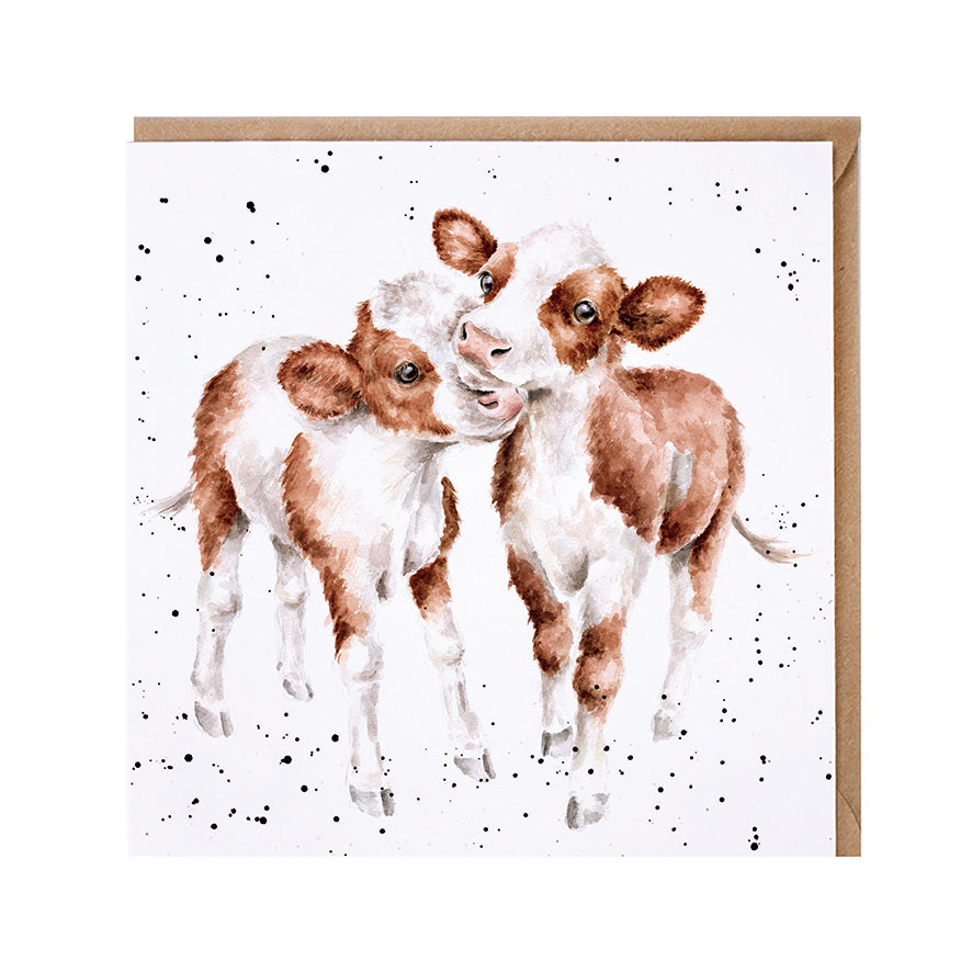 Wrendale Designs card Country Set MY BEST FRIEND calves