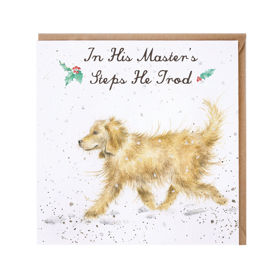 Wrendale Designs Christmas Card single GOLDEN RETRIEVER