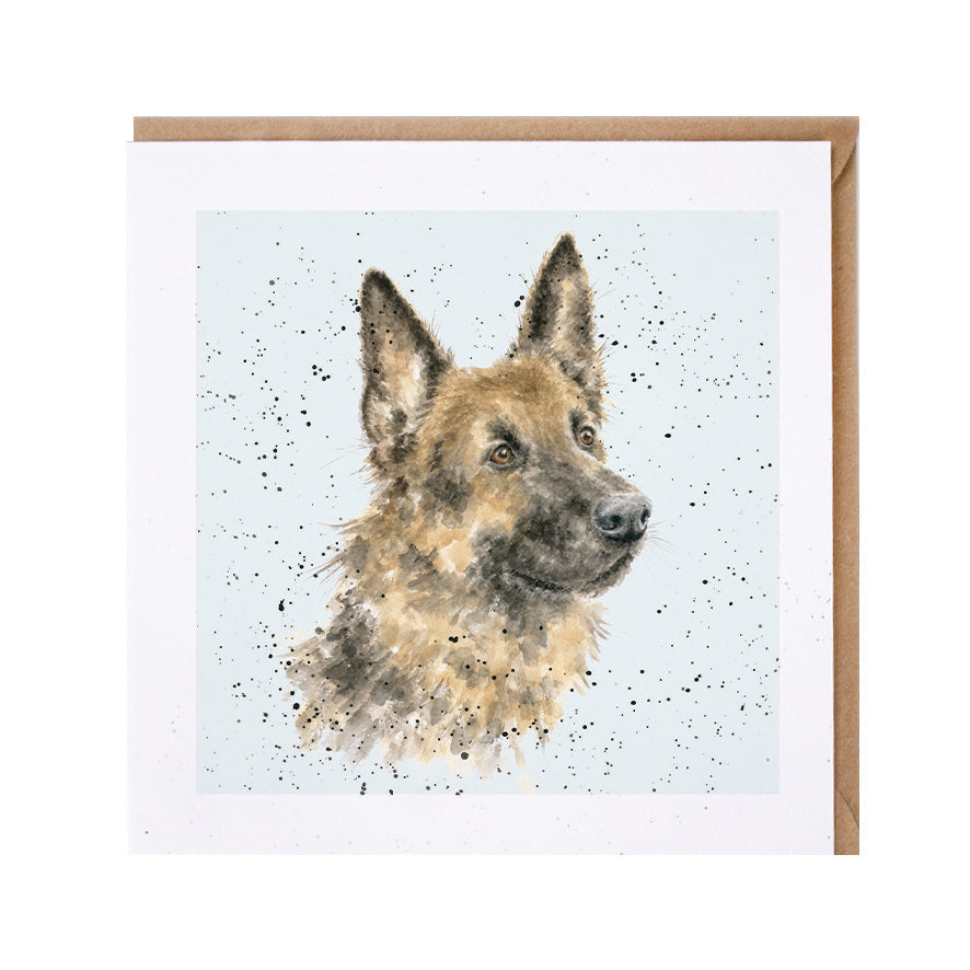 Wrendale Designs card Dog Breeds GERMAN SHEPARD