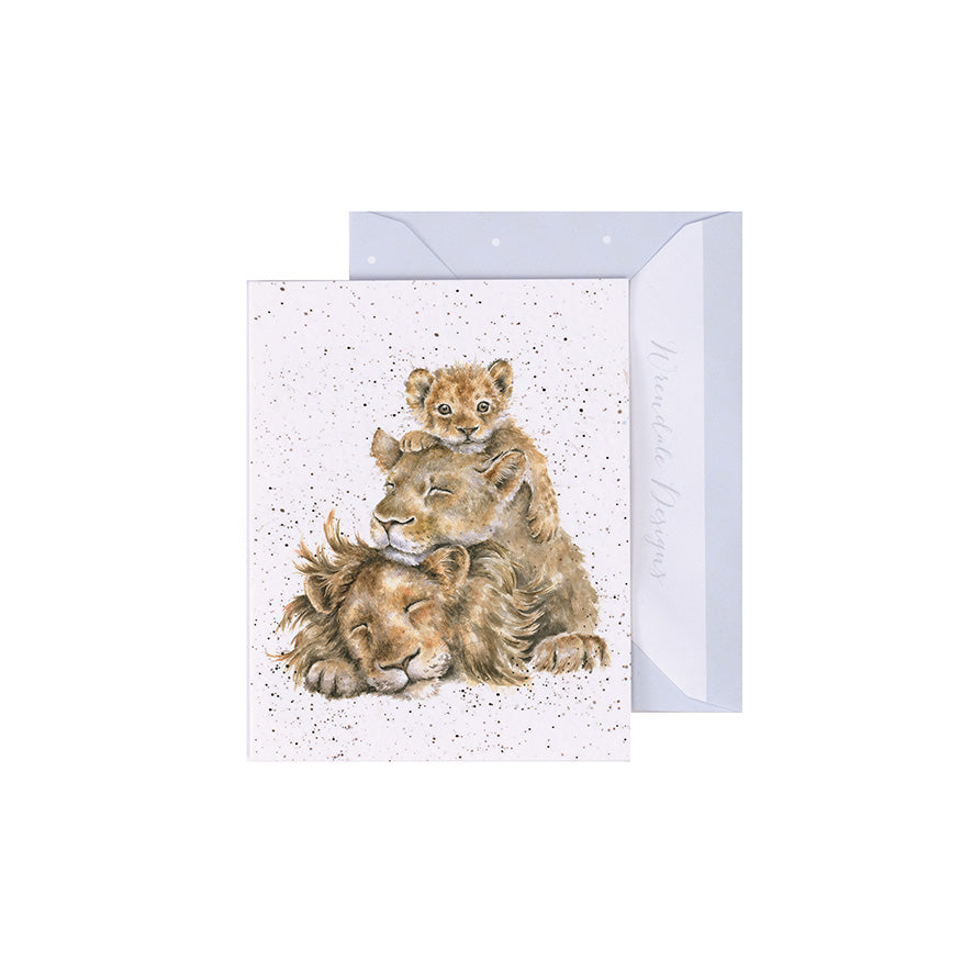 Wrendale Designs Mini card Lions FAMILY PRIDE  