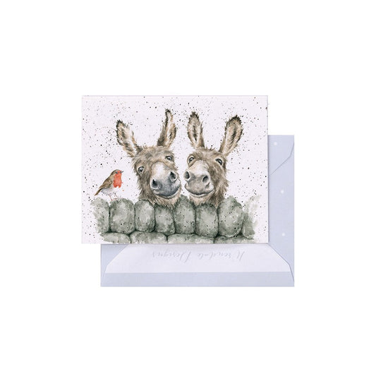 Wrendale Designs Mini card Donkeys HEE HAW   