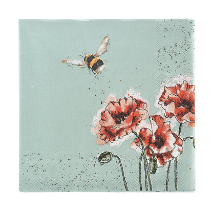 Wrendale Designs Napkins BEE & POPPIES