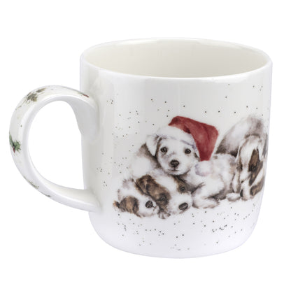 Wrendale Designs Christmas Mug PUPPIES santa hat