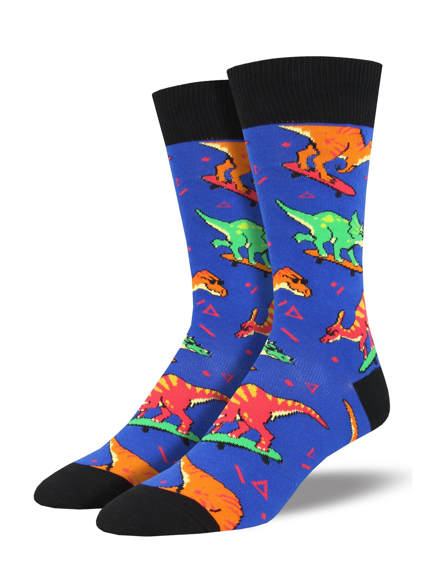 Socksmith Socks Large (men) DINOSAURS ON SKATEBOARDS blue