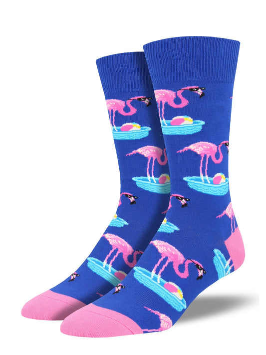 Socksmith Socks Large (men) FLAMINGOS AND BIRDBATHS blue