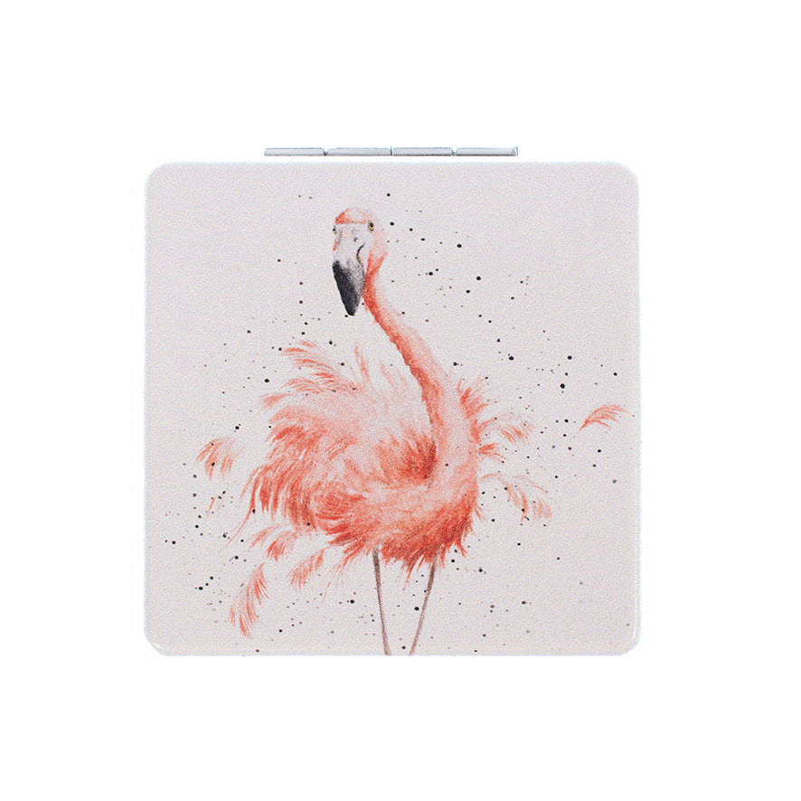 Wrendale Designs Pocket Mirror FLAMINGO