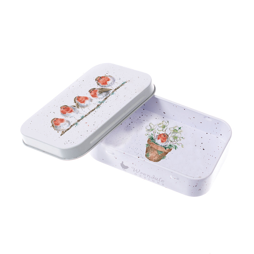 Wrendale Designs mini Keepsake Tin ROBINS