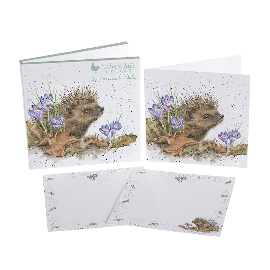 Wrendale Designs Notecard Set HEDGEHOG CROCUS