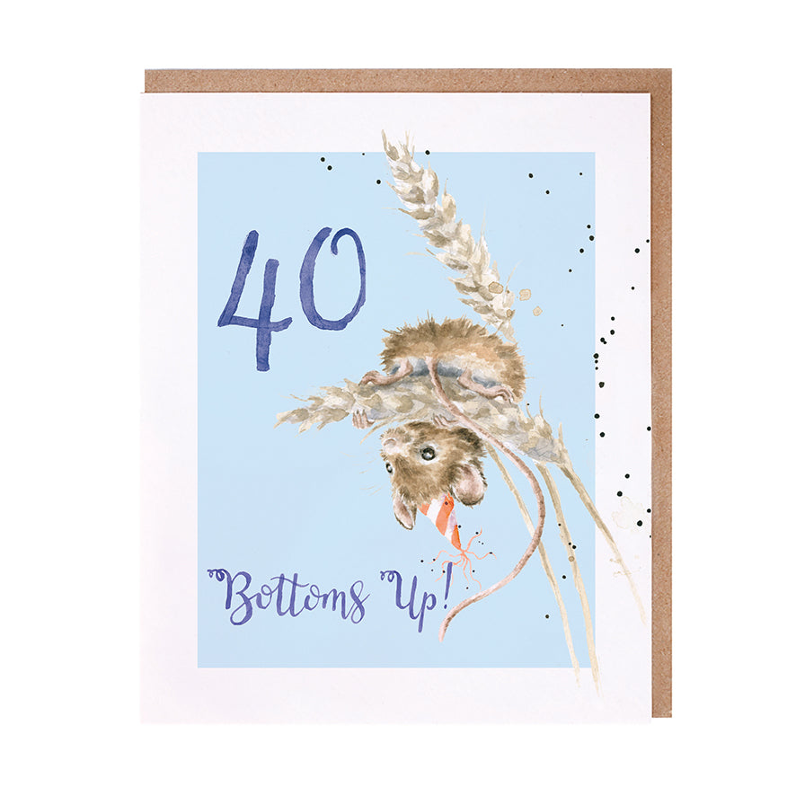 Wrendale Designs card Animal Celebrations 40th Birthday MOUSE   