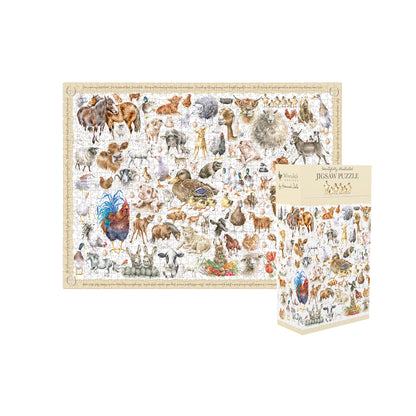 Wrendale Designs Jigsaw Puzzle 1000pc FARMYARD FRIENDS