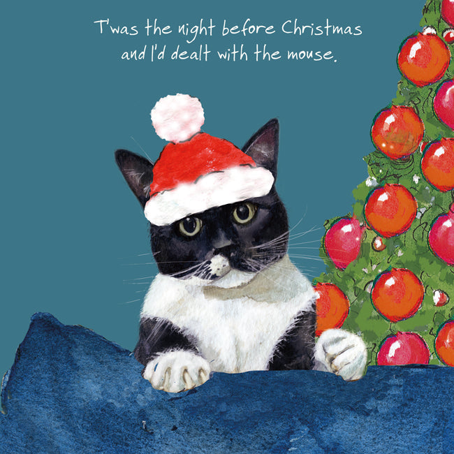 The Little Dog Laughed Christmas Card Cat BLACK & WHITE MOGGIES Dot