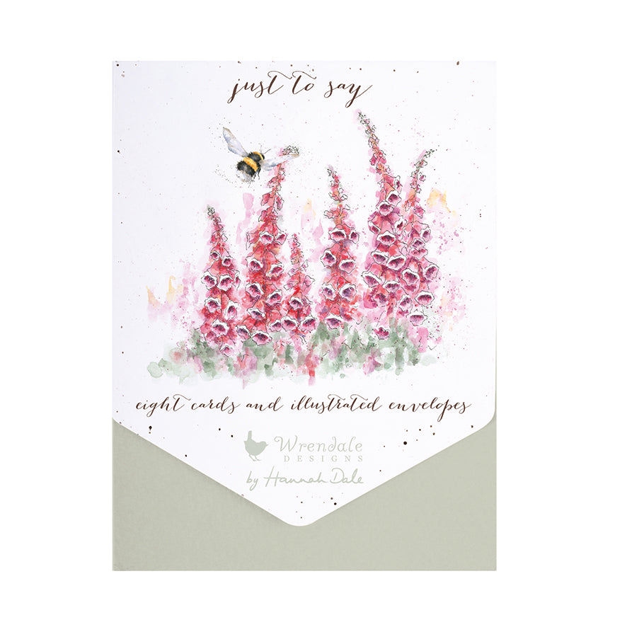 Wrendale Designs Writing Set BEE & FOXGLOVES Just to Say