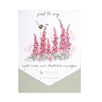 Wrendale Designs Writing Set BEE & FOXGLOVES Just to Say