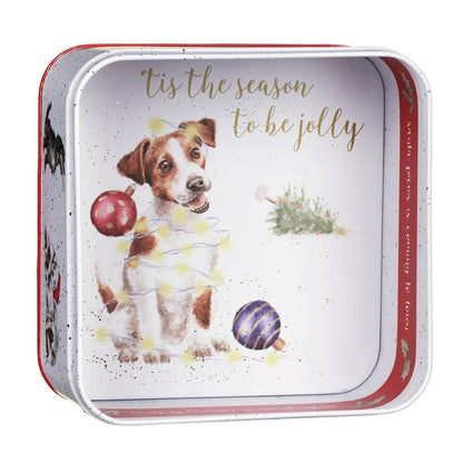 Wrendale Designs Christmas Tin Square DOGS