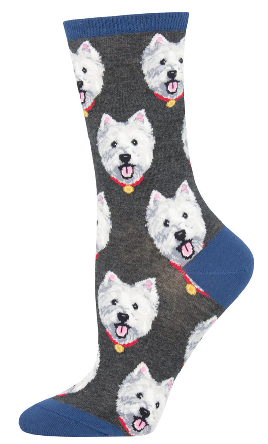 Socksmith Socks Small (women) WESTIE TERRIER charcoal