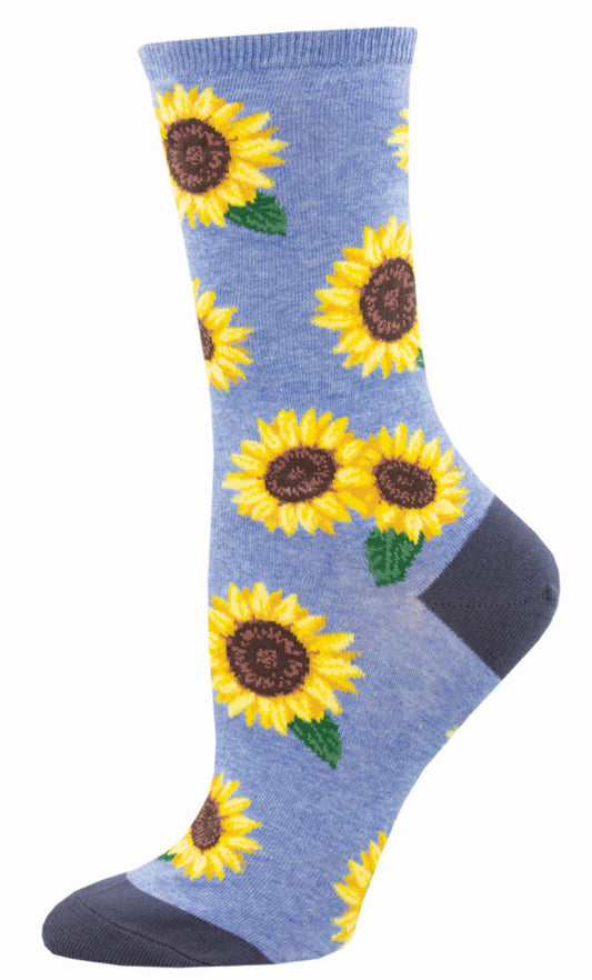 Socksmith Socks Medium (women) SUNFLOWERS blue