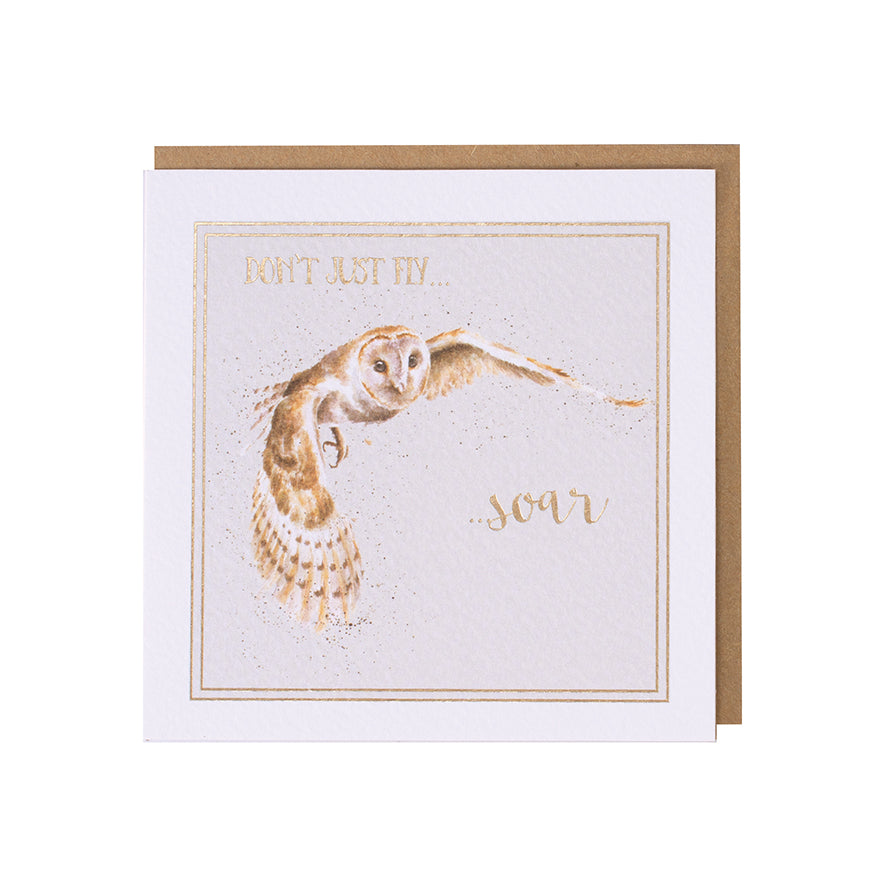 Wrendale Designs card Words of Wisdom Owl SOAR ...