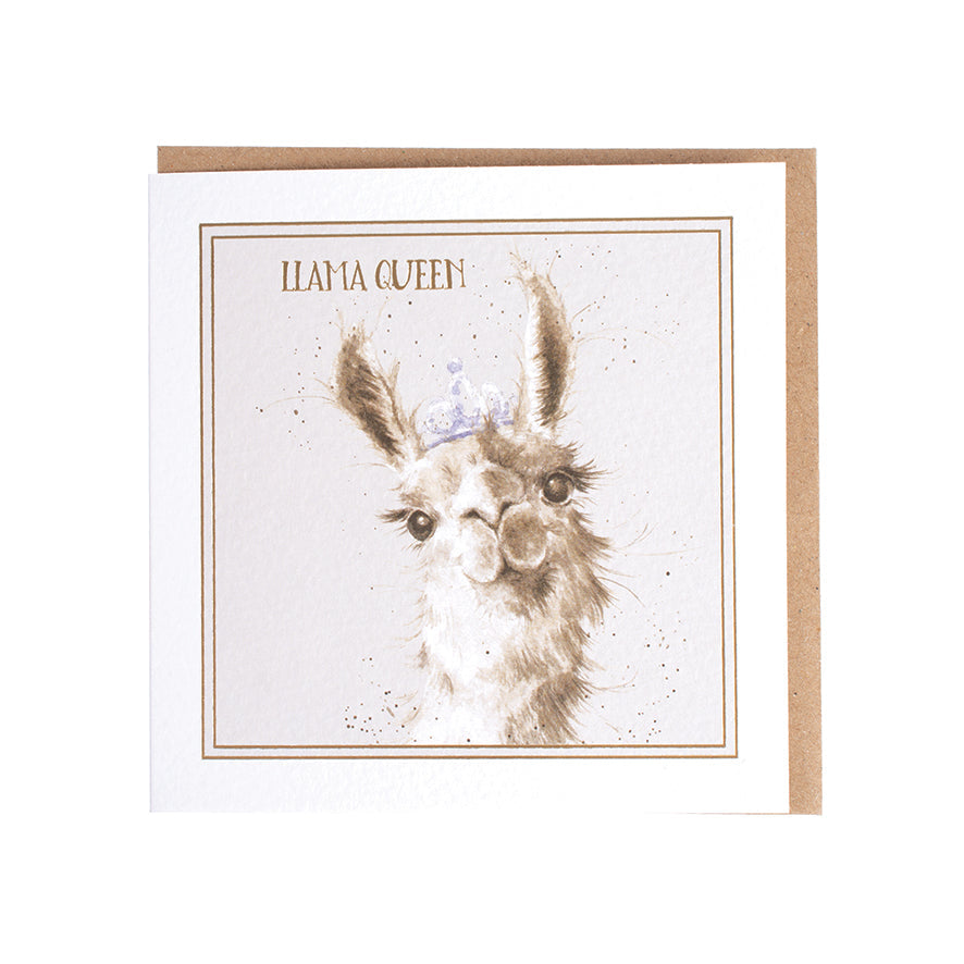 Wrendale Designs card Words of Wisdom Llama LLAMA QUEEN 