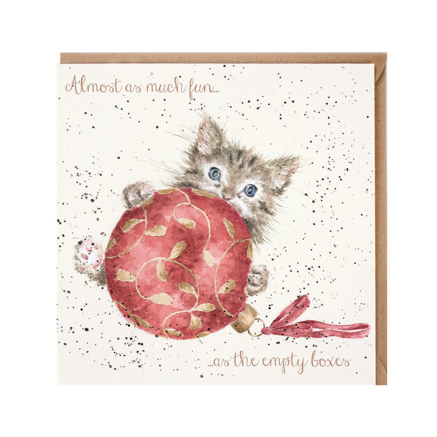 Wrendale Designs Christmas Card single KITTEN bauble