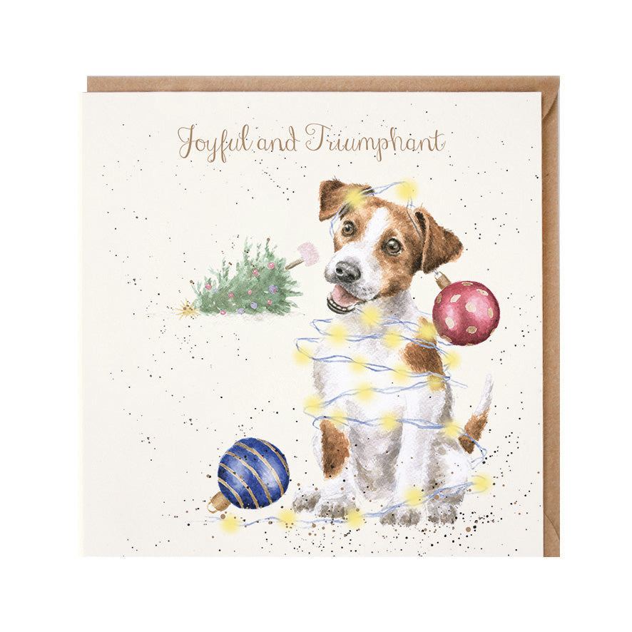 Wrendale Designs Christmas Card single JACK RUSSEL decorations