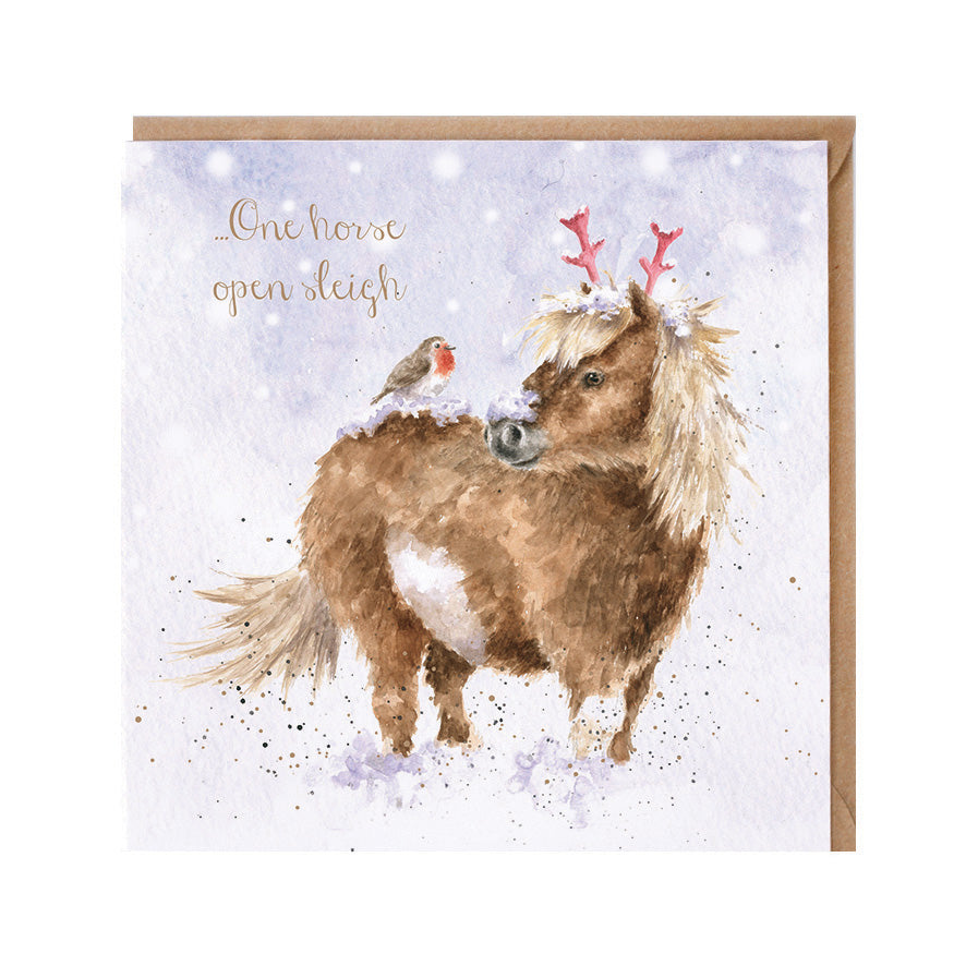 Wrendale Designs Christmas Card single PONY & ROBIN