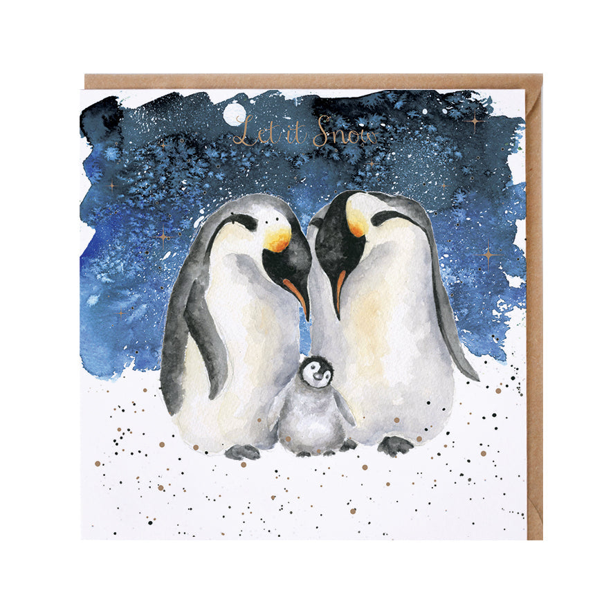 Wrendale Designs Christmas Card single EMPEROR PENGUINS