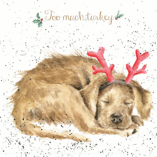 Wrendale Designs Chrsitmas Cards pack 8 DOG sleeping