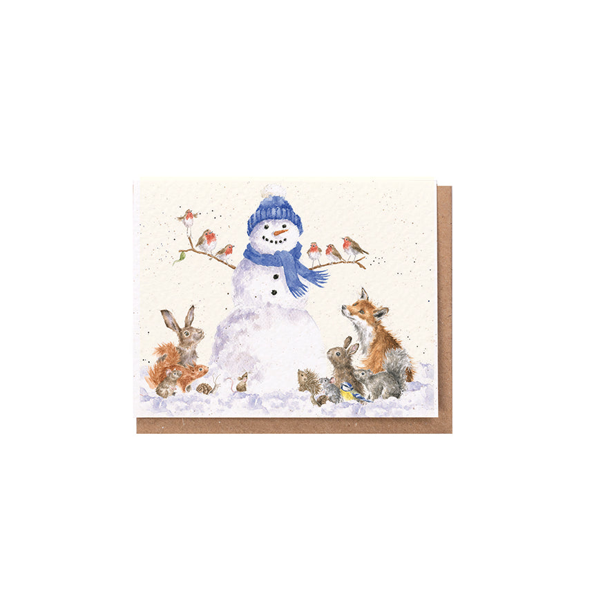 Wrendale Designs Chrsitmas Card Mini SNOWMAN animals