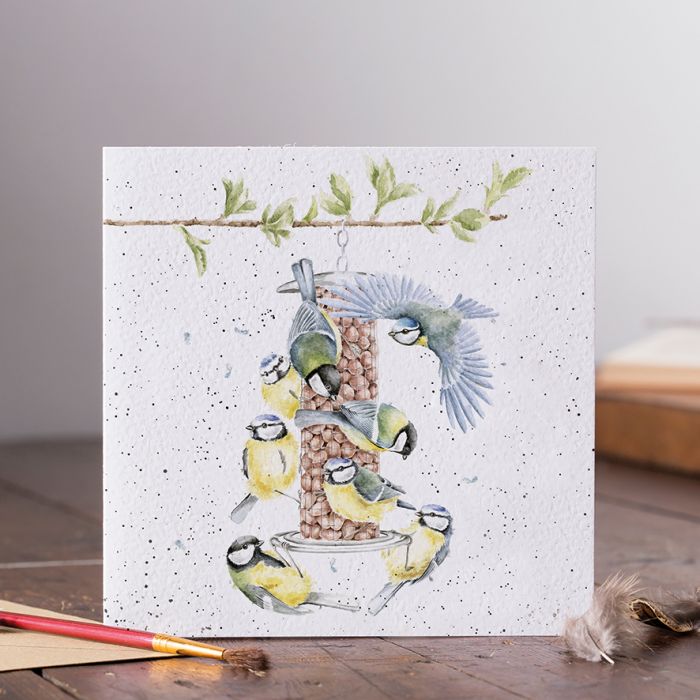 Wrendale Designs card Country Set BON APPETIT blue tit bird