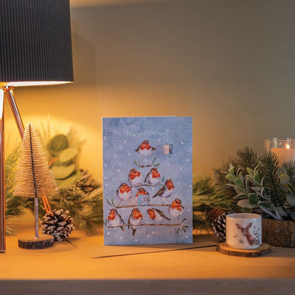 Wrendale Designs Advent Calendar Card ROBINS