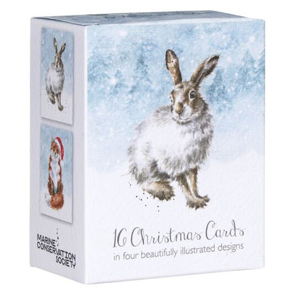 Wrendale Designs Christmas Cards Mini Boxed HARE