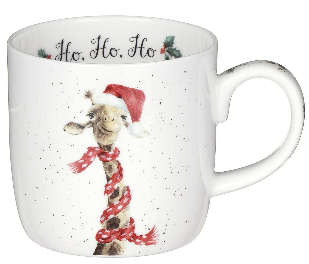 Wrendale Designs Christmas Mug GIRAFFE scarf