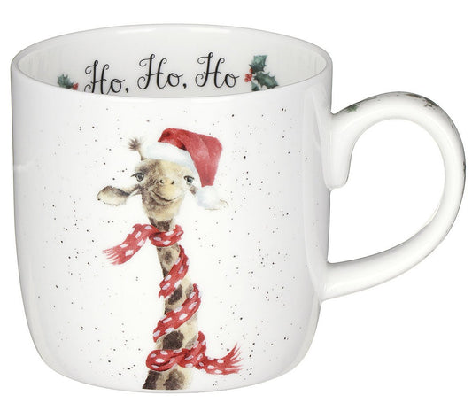 Wrendale Designs Christmas Mug GIRAFFE scarf